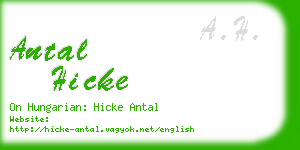 antal hicke business card